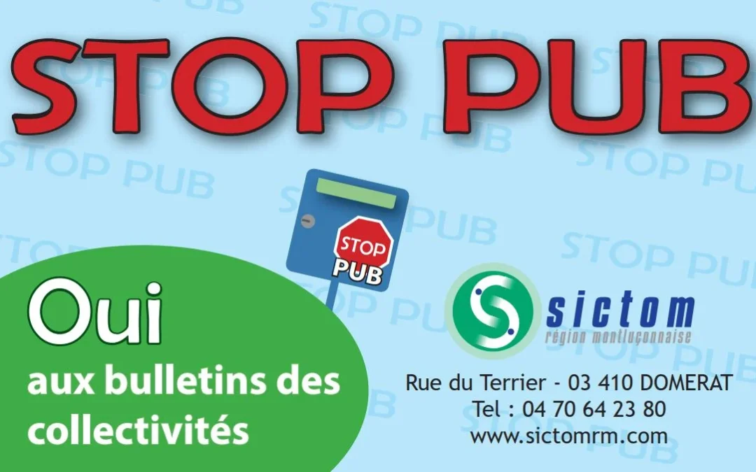 Le nouvel autocollant « STOP PUB » est arrivé !