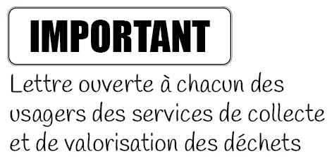 LETTRE AUX USAGERS DU SICTOM RM
