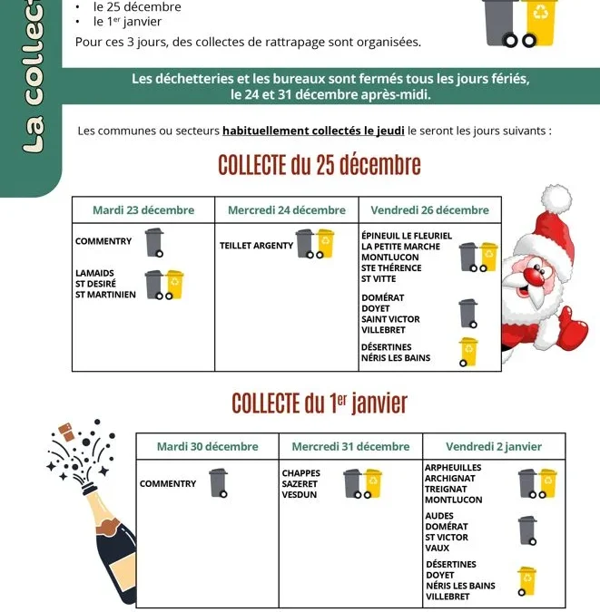 RATTRAPAGES COLLECTES 25 DÉCEMBRE 2025 et 1er JANVIER 2026